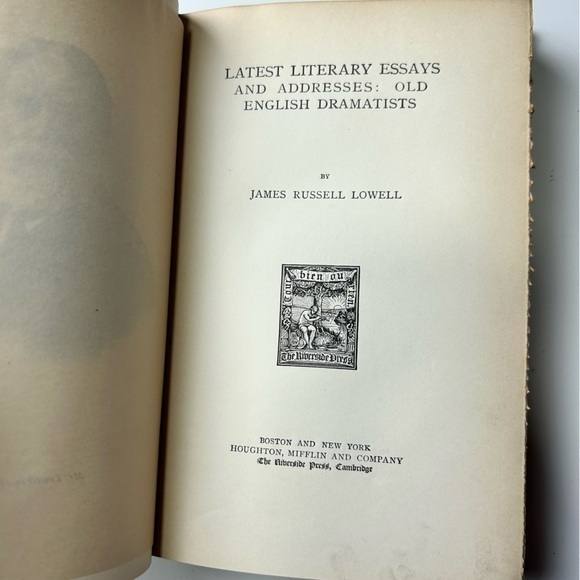 Other - James Russell Lowell antique Latest‎ Literary essays and addresses vol XI